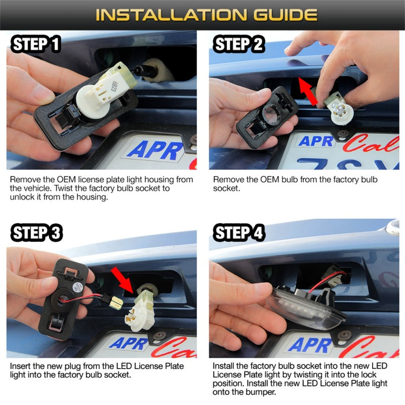 Xtune 13-18 Subaru BRZ T10 Connector LED License Plate Bulb Assembly White 5500K LAC-LP-SWRX08 -Pair 9045127