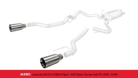 Corsa 2017 Ford F-150 Raptor 3in Inlet / 5in Outlet Satin Polished Tip Kit (For Corsa Exhaust Only) 14051