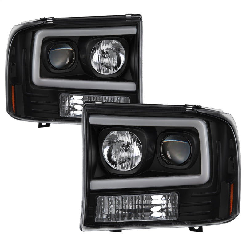 Spyder 99-04 Ford F250 Super Duty Projector Headlights - Light Bar - Black PRO-YD-FF25099V2-LB-BK 5084491