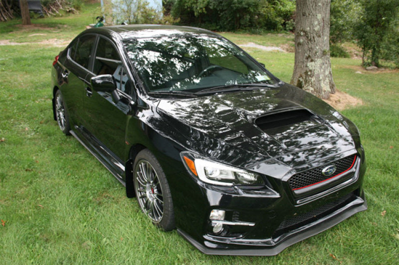 Rally Armor 15+ Subaru WRX & STi Sedan Only UR Black Mud Flap w/ Light Blue Logo MF32-UR-BLK/LBL