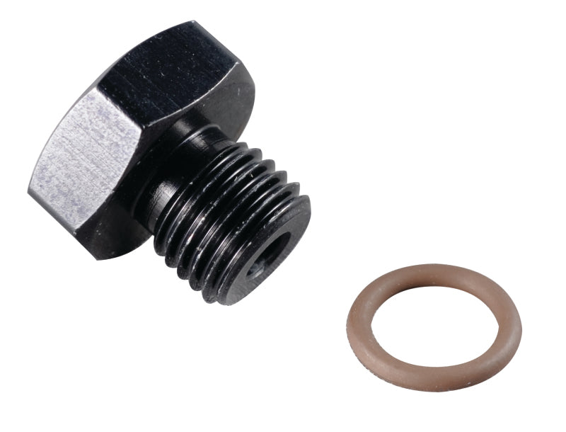 Fragola -6AN Port Plug 9/16-18 - Black 481406-BL