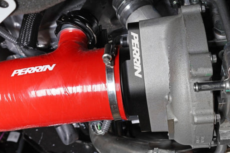 Perrin 2022+ Subaru WRX Red 3in Turbo Inlet Hose w/ Nozzle (Short) PSP-INT-426RD