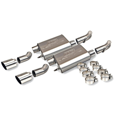 BBK Vari-Tune Axle Back Exhaust Kit 2 Adjustable Performance Mufflers 2-3/4 Pipe 4 in. Tips 41065