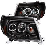 ANZO 2005-2011 Toyota Tacoma Projector Headlights w/ Halo Black 121282