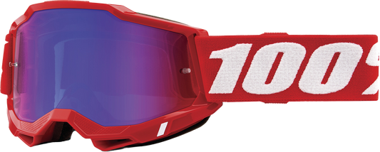 100% Accuri 2 Goggle Neon Red Mirror Red/Blue Lens 50014-00005