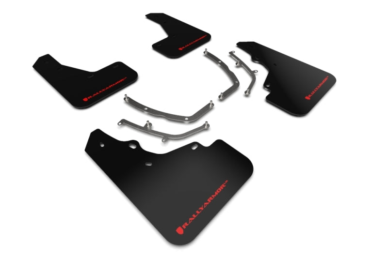 Rally Armor 19-22 Mazda3 GT Sport Hatch Black UR Mud Flap w/ Red Logo MF61-UR-BLK/RD