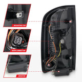 ANZO 15-21 GMC Canyon Full LED Tail Lights w/ Red Lightbar Black Housing Smoke Lens 311435