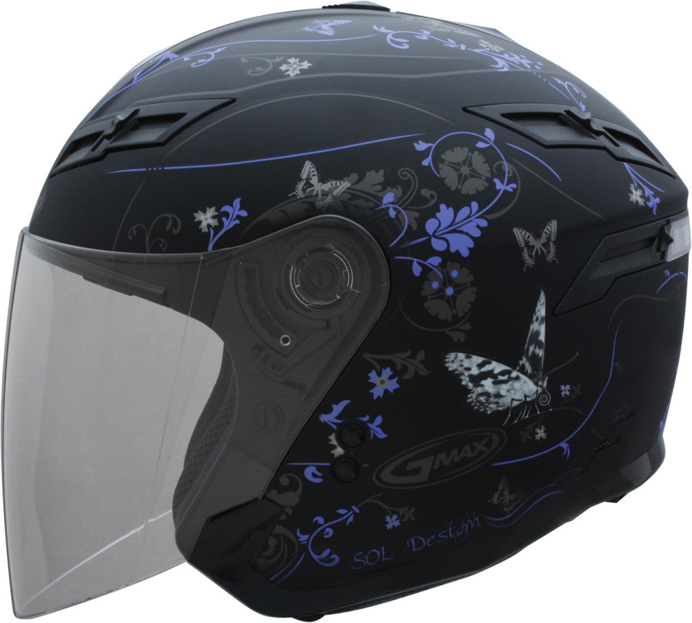 GMAX Gm-67 Open Face Helmet Purple Butterfly L G3670216 F.TC-22