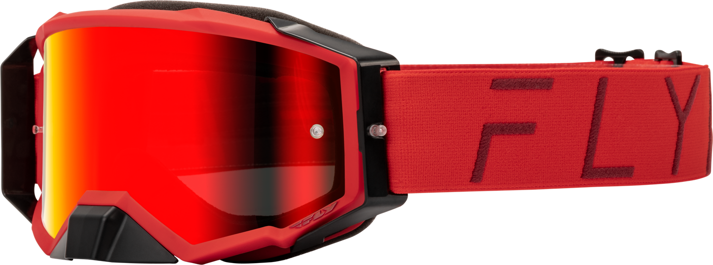FLY RACING Zone Pro Goggle Red W/ Red Mirror/Smoke Lens 37-51911