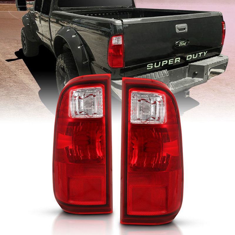 ANZO 2008-2016 Ford F-250 Taillight Red/Clear Lens (OE Replacement) 311305