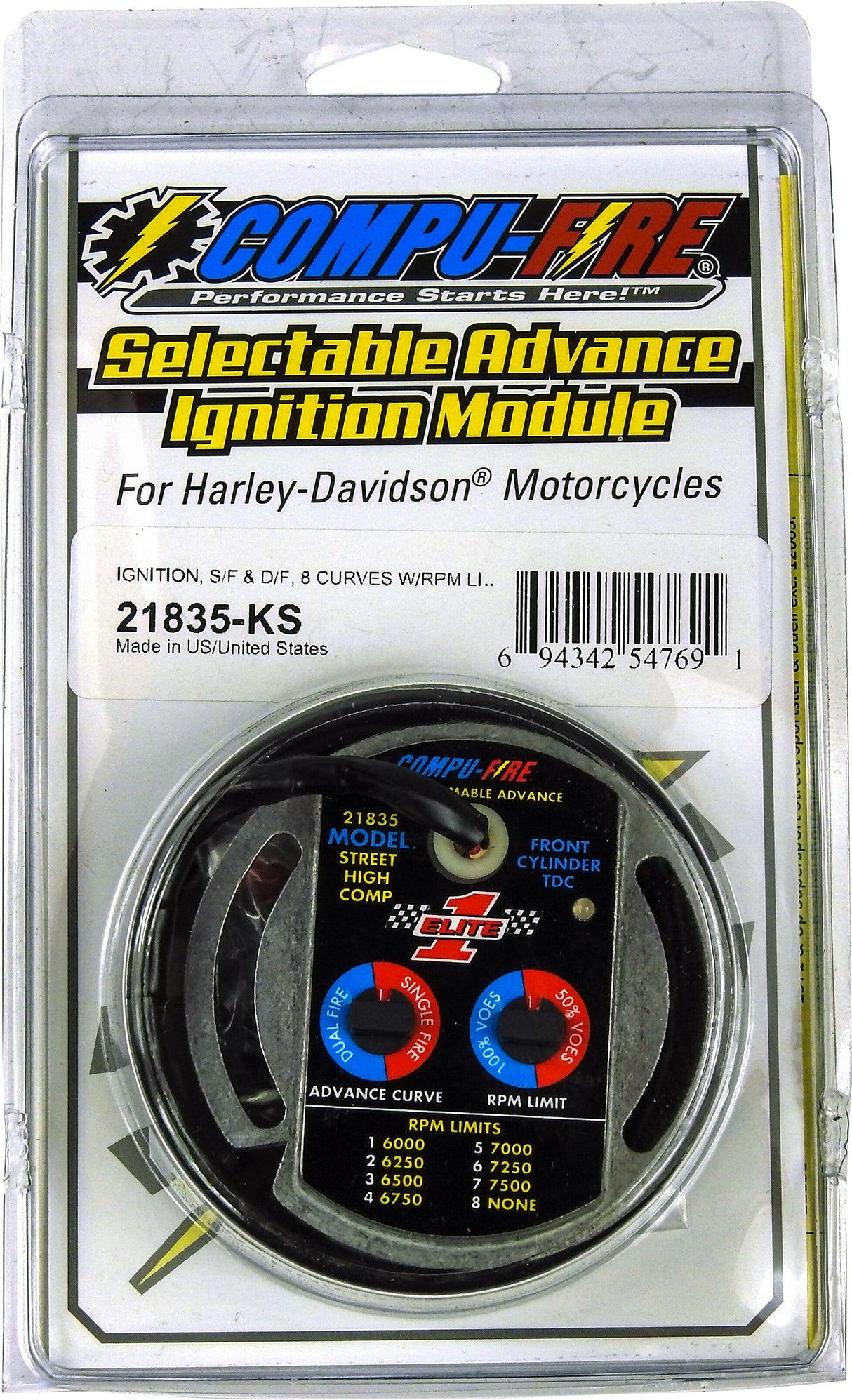 COMPUFIRE Ignition Kit Single/Dual Fire Ks Hi Perf.`70-99 Bt `71-01 Xl 21835-KS