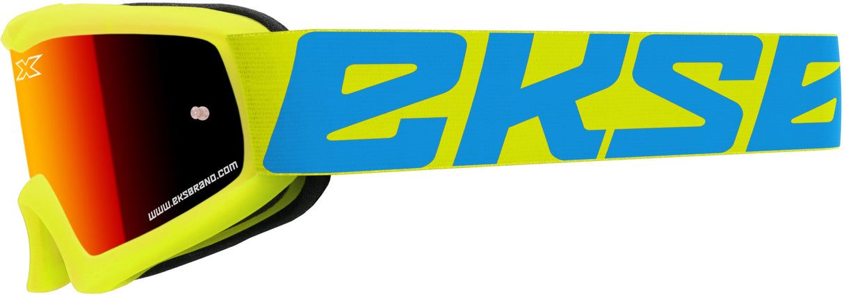 EKS BRAND X-Grom Youth Goggle Flo Yellow W/Red Mirror 067-30200