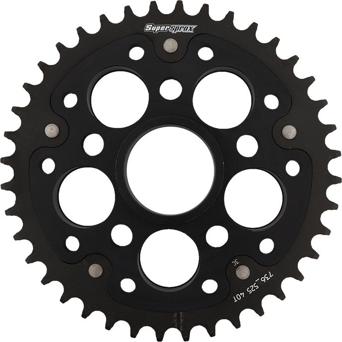 SUPERSPROX Rear Stealth Sprocket Alu/Stl 40t-525 Blk Duc RST-736525-40-BLK