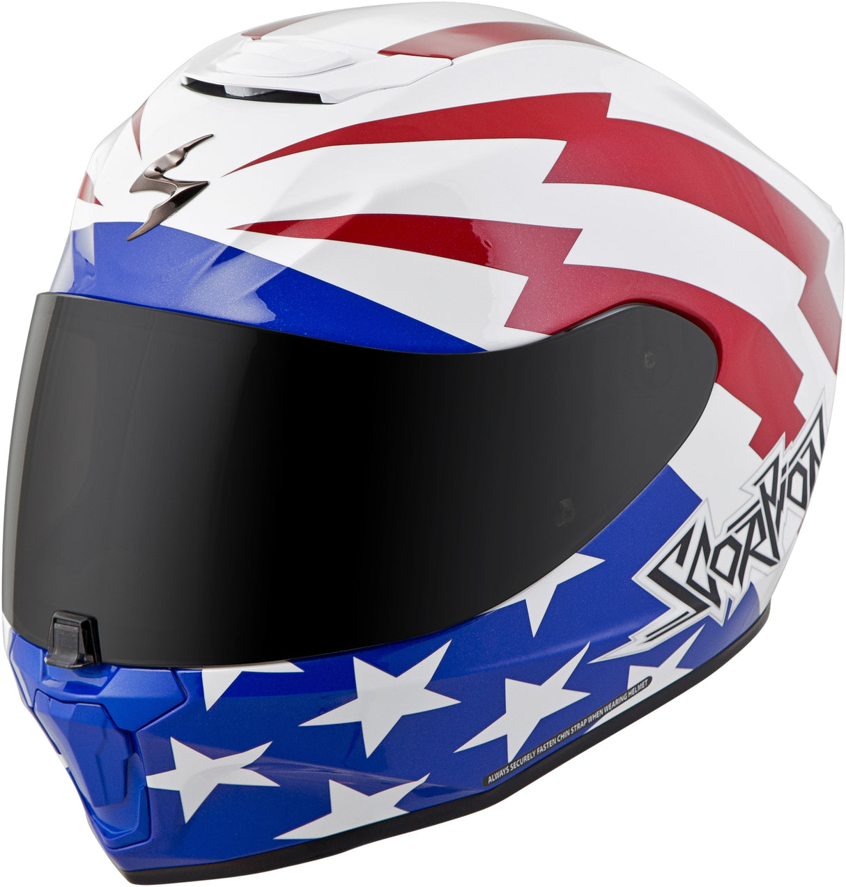 SCORPION EXO Exo-R420 Full-Face Helmet Tracker Red/White/Blue 3x 42-1128