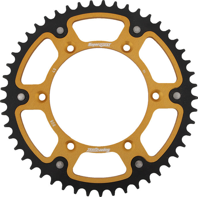 SUPERSPROX Rear Stealth Sprocket Alu/Stl 49t-520 Gld Suz RST-808-49-GLD