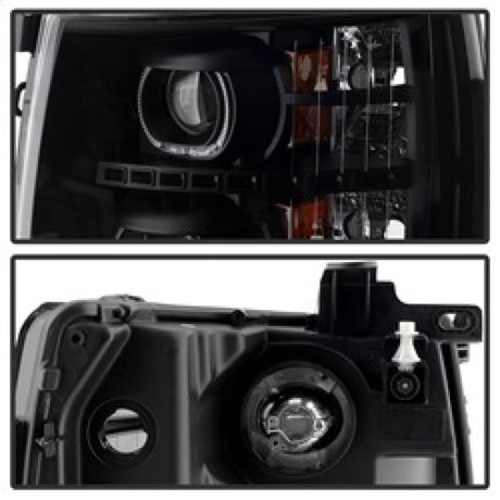 Xtune Chevy Silverado 1500/2500/3500 07-13 LED Halo Projector Headlights Black PRO-JH-CSIL07-CFB-BK 9032189