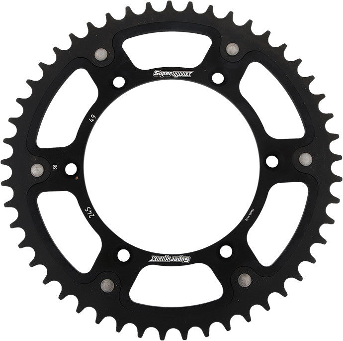 SUPERSPROX Rear Stealth Sprocket Alu/Stl 49t-520 Blk Yam RST-245-49-BLK