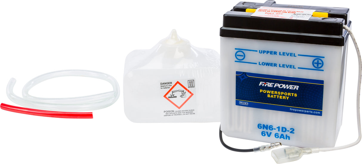 FIRE POWER Battery W/Acid 6n6-1d-2 6v 6N6-1D-2