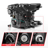 ANZO 18-20 Ford F-150 (w/o Fctry LED) Full LED Proj Headlights w/Light Bar Swtchbk Seq. Black w/Init 111570