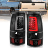 ANZO 2003-2006 Chevy Silverado 1500 LED Taillights Plank Style Black w/Clear Lens 311333
