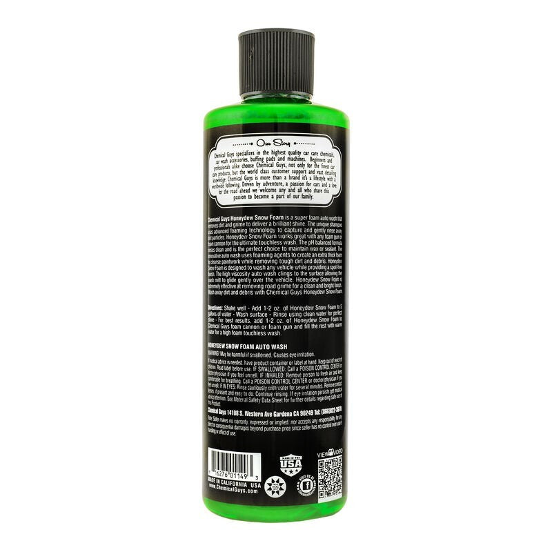 Chemical Guys Honeydew Snow Foam Auto Wash Cleansing Shampoo - 16oz CWS_110_16