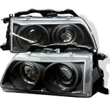 Spyder Honda Civic 90-91/CRX 90-91 Projector Headlights LED Halo Blk PRO-YD-HC90-HL-BK 5010827