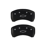 MGP 4 Caliper Covers Engraved Front & Rear Bowtie Red finish silver ch 14235SBOWRD