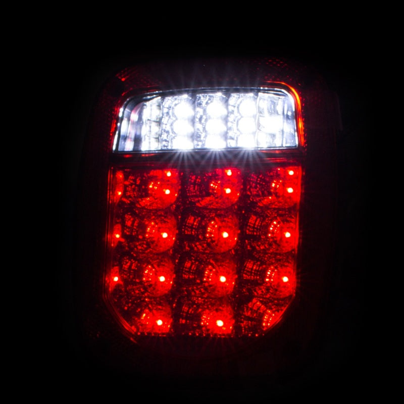 ANZO 1976-1985 Jeep Wrangler LED 2 Lens - Red/Clear, Chrome 861082