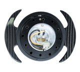NRG Quick Release Kit Gen 3.0 - Black Body / Black Ring w/ Carbon Fiber Handles SRK-650CF