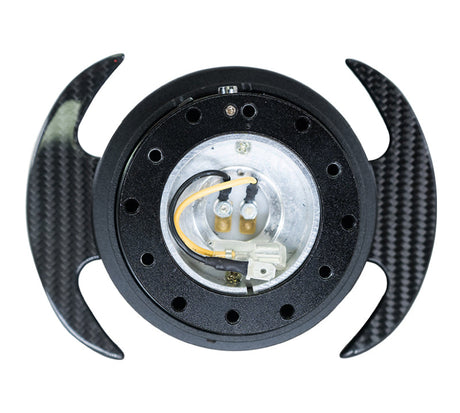 NRG Quick Release Kit Gen 3.0 - Black Body / Black Ring w/ Carbon Fiber Handles SRK-650CF