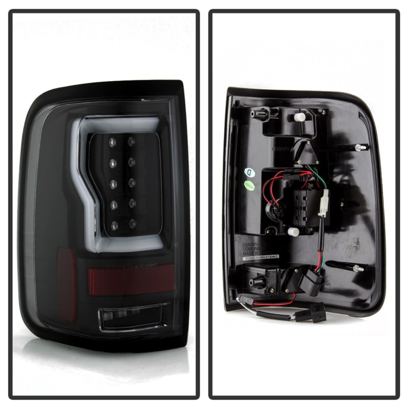 Spyder 04-08 Ford F-150 Projector Tail Lights - Light Bar DRL LED - Black ALT-YD-FF15004V2-LBLED-BK 5084170
