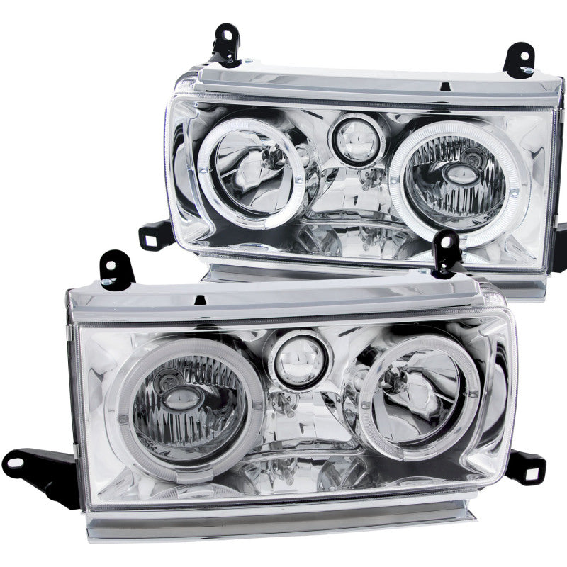 ANZO 1991-1994 Toyota Land Cruiser Crystal Headlights w/ Halo Chrome 111092