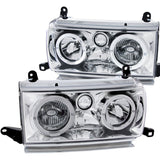 ANZO 1991-1994 Toyota Land Cruiser Crystal Headlights w/ Halo Chrome 111092