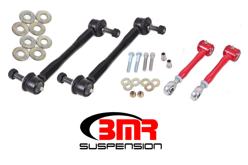 BMR 16-17 6th Gen Camaro Front and Rear Sway Bar End Link Kit - Red ELK015R