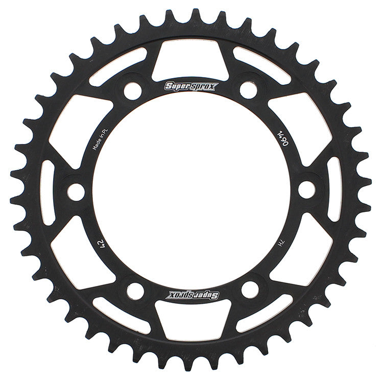 SUPERSPROX Rear Sprocket Steel 42t-520 Blk Kaw/Suz RFE-1490-42-BLK