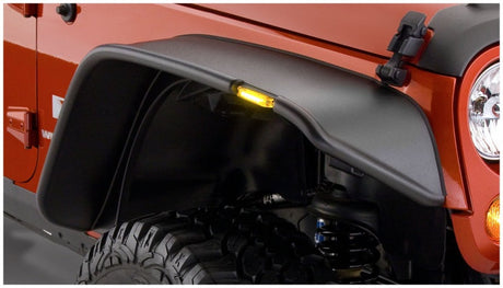 Bushwacker 07-18 Jeep Wrangler Flat Style Flares 2pc - Black 10053-07