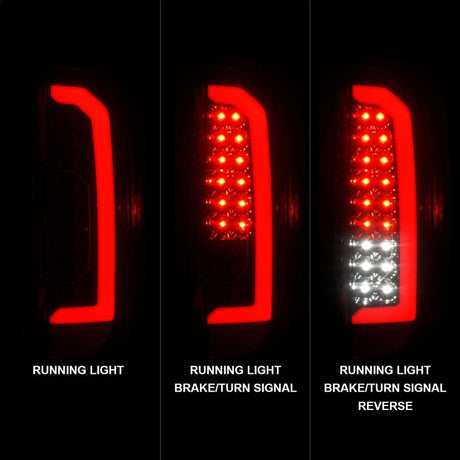 ANZO 15-21 Chevrolet Colorado Full LED Tail Lights w/ Red Lightbar Black Housing Smoke Lens 311433