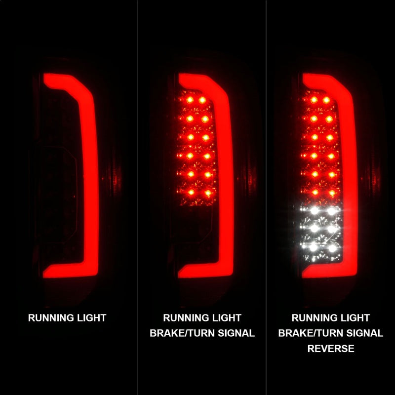 ANZO 15-21 GMC Canyon Full LED Tail Lights w/ Red Lightbar Black Housing Smoke Lens 311435