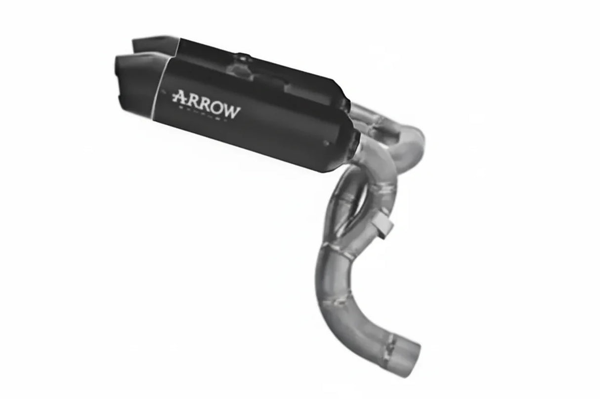 Arrow  Ducati Panigale V2/V2s E5+ 2025 2026 Rh/Lh Round Sil Titanium Dark Silencers + Stainless Steel Link Pipe 77004prn