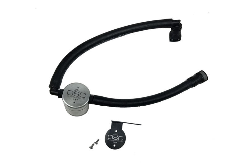 J&L 15-22 Ford Transit 150/250/350 3.5L EcoBoost Passenger Side Oil Separator 3.0 - Clear Anodiz 3025P-C