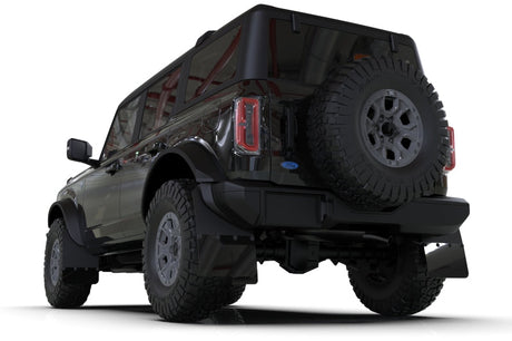 Rally Armor 21-22 Ford Bronco (Steel Bmpr + RR - NO Rptr/Sprt) Blk Mud Flap w/Met. Blk Logo MF85-RR-ST-MBK