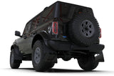 Rally Armor 21-22 Ford Bronco (Plstc Bmpr + RB - NO Rptr/Sprt) Blk Mud Flap w/Cy Orange Logo MF85-RB-PL-COR