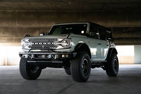 DV8 Offroad 2021-2022 Ford Bronco (Not For Factory Plastic Bumper) Factory Bumper Bull Bar - Black LBBR-06