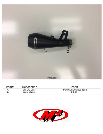 M4 Exhaust GP Black Slip On 2016-2020 GSX-S 1000/1000F SU9212-GP