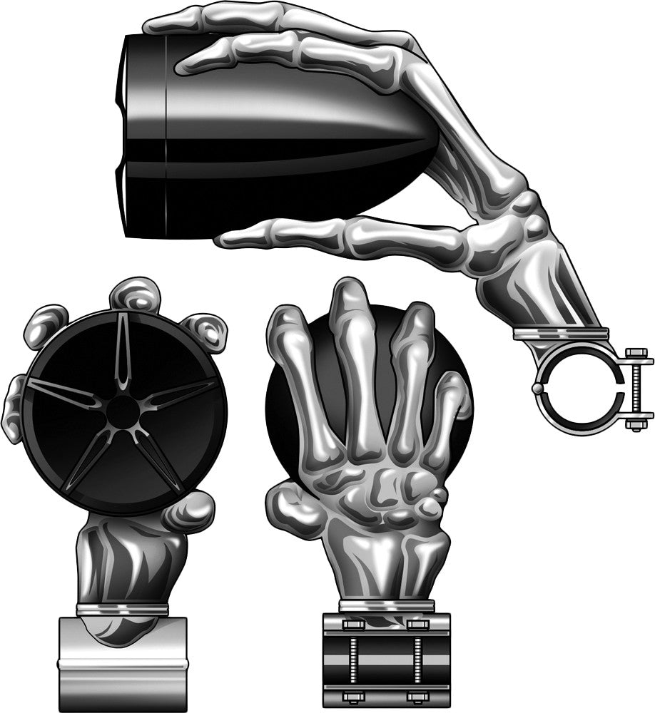 BOSS AUDIO Skull Hands 600 W Chrome 3" Bar Mount Bt PHANTOM 900