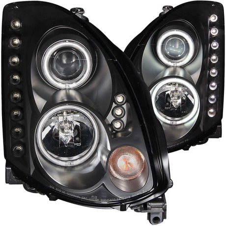 ANZO 2003-2007 Infiniti G35 Projector Headlights w/ Halo Black (CCFL) (HID Compatible) 121363