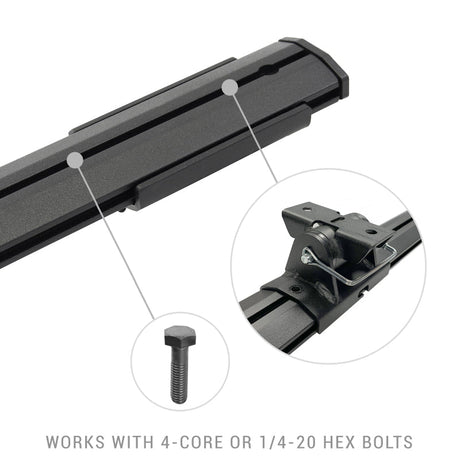 Go Rhino 15-22 Ford F-150 / 07-21 Toy. Tundra XRS Cross Bars Kit - Tex Blk (Attch Tonneau Cvr T-Trk) 5935015T