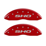 MGP 4 Caliper Covers Engraved Front & Rear SHO Red finish silver ch 10222SSHORD