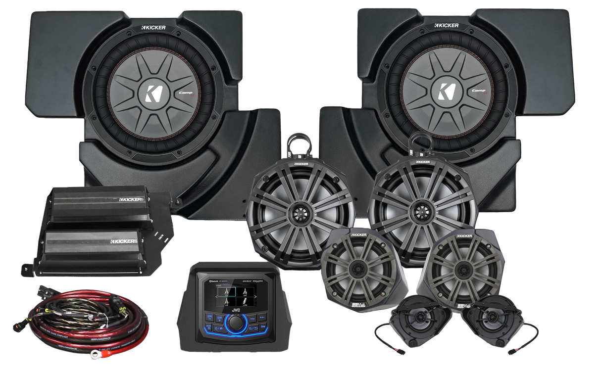 SSV WORKS 8 Speaker Plug And Play Kit With Jvc Mr1 Receiver Kicker X32-8K1X