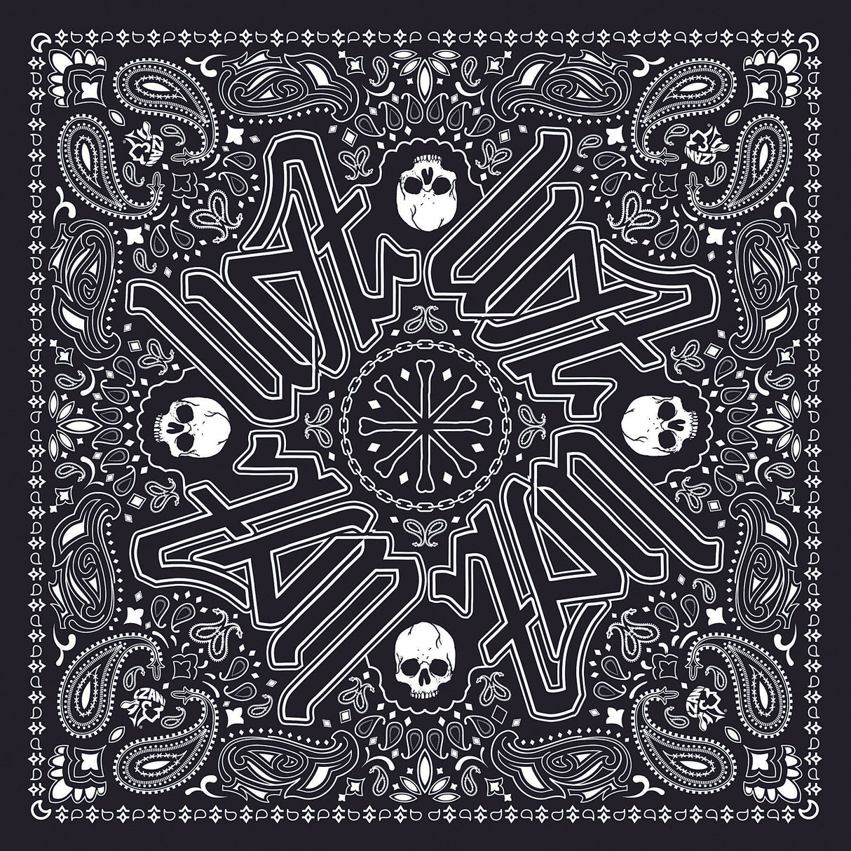 ZAN Deluxe Bandanna Black Paisley BD101